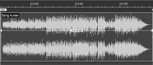 Clip-Gain-Anpassung eines Audio-Clips