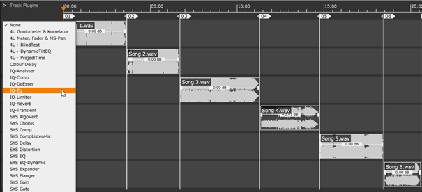 Track Plugins bei verschiedenen Spuren
